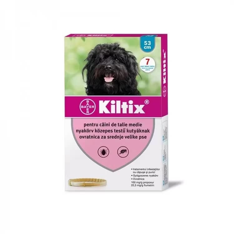 Parasitenhalsband geeignet für mittelgroße Hunde Kiltix M, 1 Stück, Bayer Vet