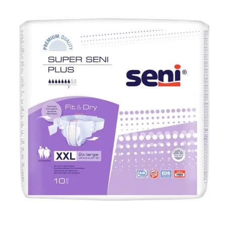 Super Seni Plus geschlossene Windeln, XXL, 10 Stück, Seni