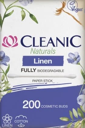 Cleanic Naturleinen-Kosmetikstäbchen, 200 Stück