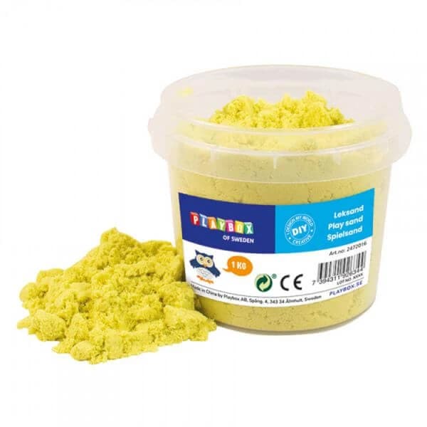 Play Sand kinetischer Sand, 3 Jahre+, Schlammgelb, 1 kg, Playbox