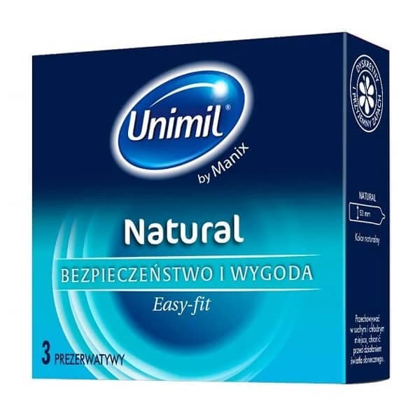 Unimil Natural+, klassische Kondome, 3 Stück