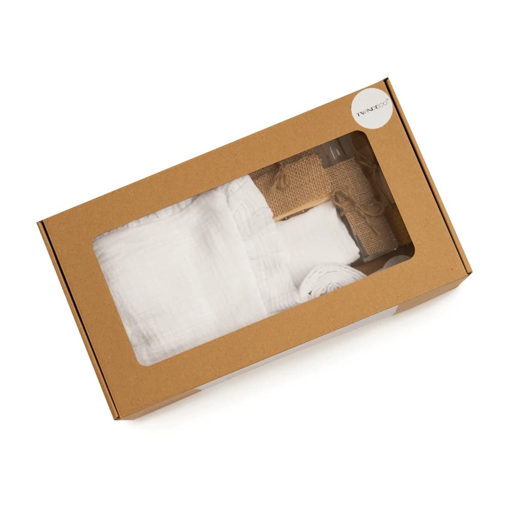 Musselin-Set mit Rüschen, 8 Stück, +0 Monate, Weiß, Twindeco