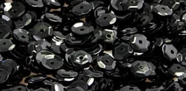 Dekorative Pailletten 6mm, schwarz