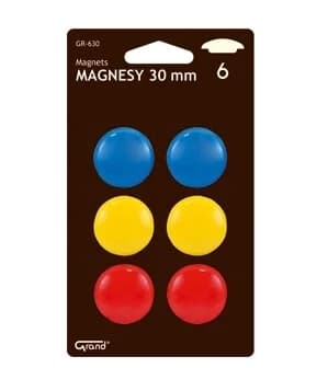 Magnete GR-630 30mm, gemischte Farben, 6 Stück