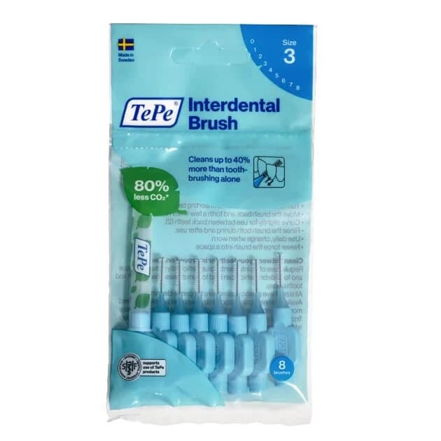 TePe Original Zahnbürsten 0,6mm blau, 8 Stück
