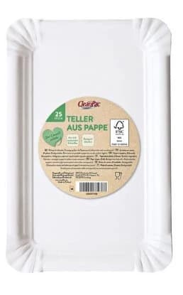 CleanPac, Pappteller 20 cm, 25 Stück