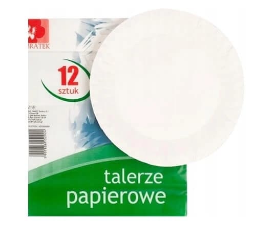 Bratek, Einwegteller aus Papier, 12 Stück