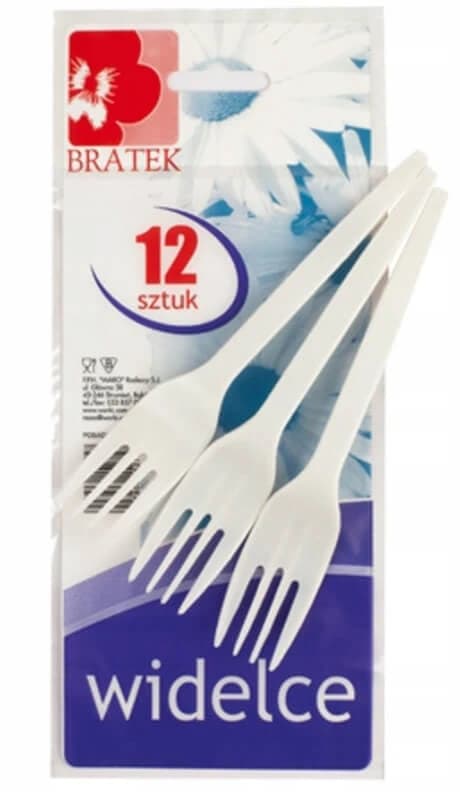 Bratek, Einweg-Plastikgabeln, 12 Stück