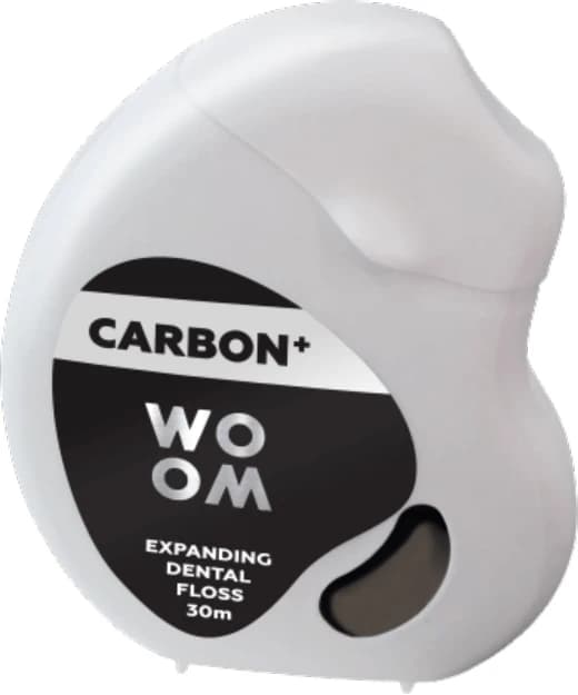 Woom Carbon+ Dehnbare schwarze Zahnseide 30 m