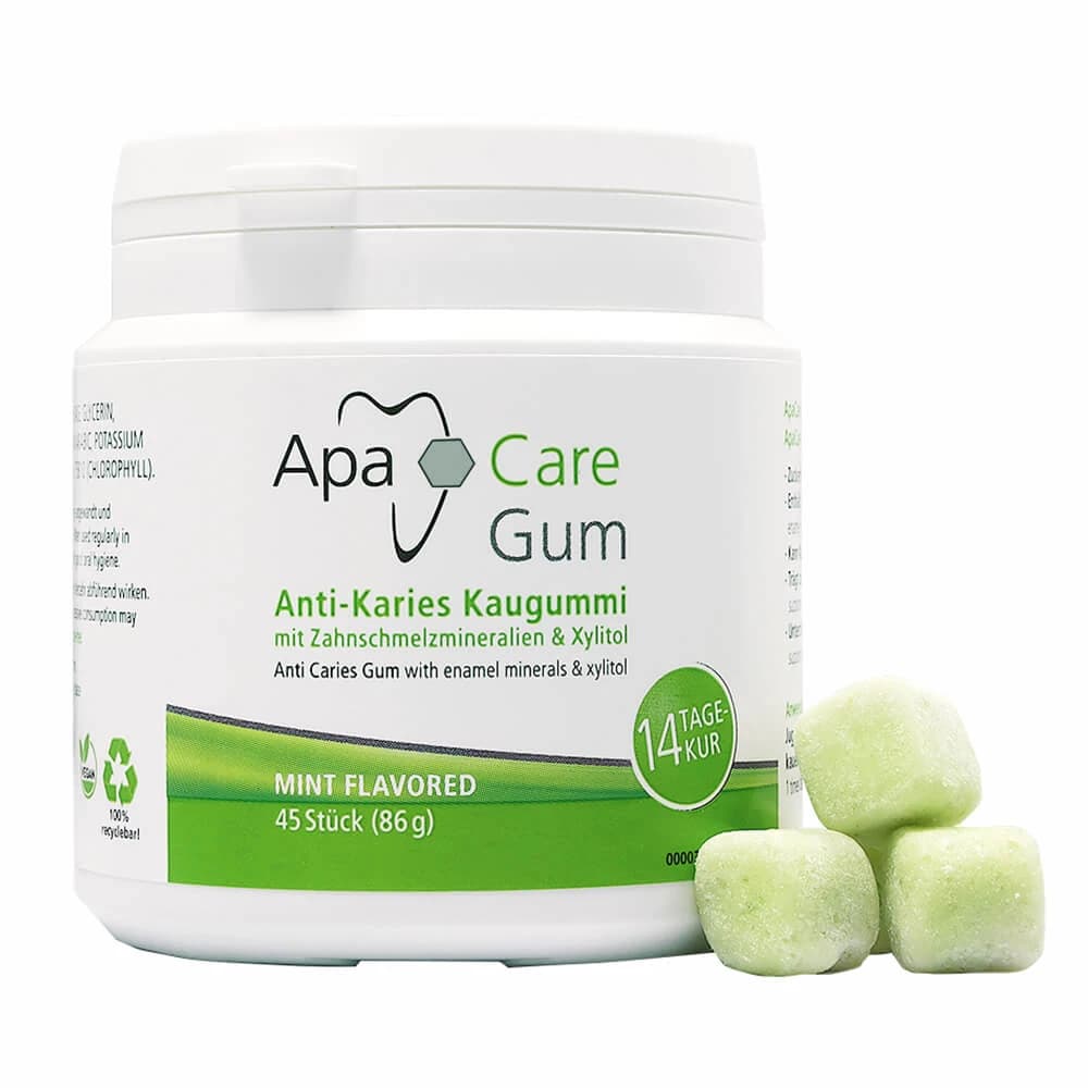 ApaCare Gum Box, Kaugummi mit Xylitol und Calcium, 45 Stück