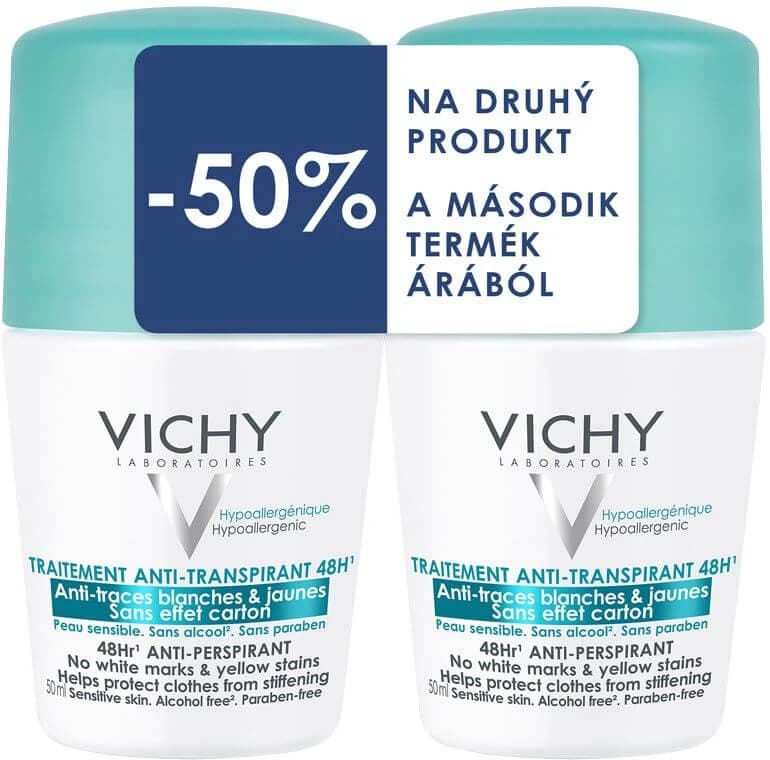 Vichy DEO ROLL-ON 48 HOD. Anti-Spuren DUO 14 Antitranspirant 2x50 ml 2 x 50 ml