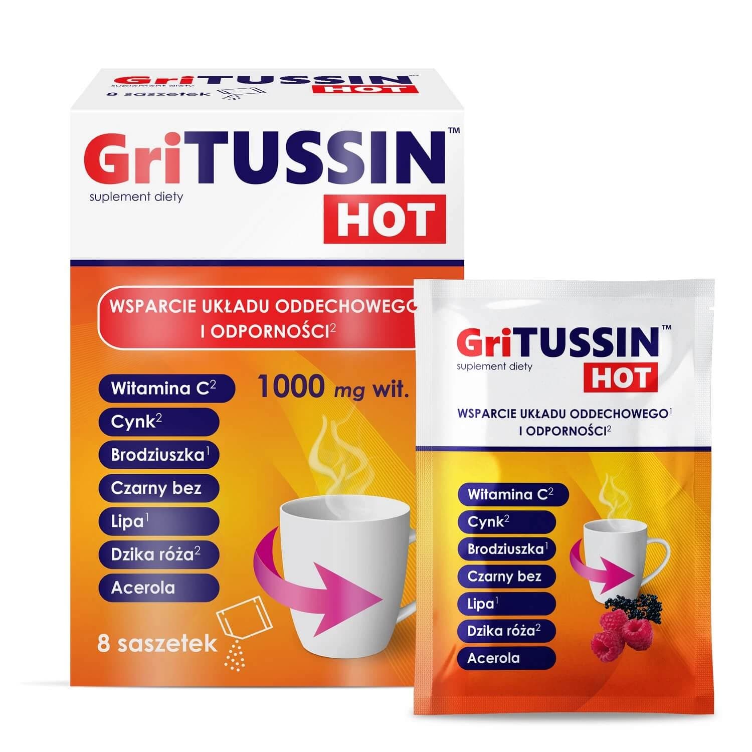 Startseite Erste-Hilfe-Kit GriTussin Hot, 8 Beutel