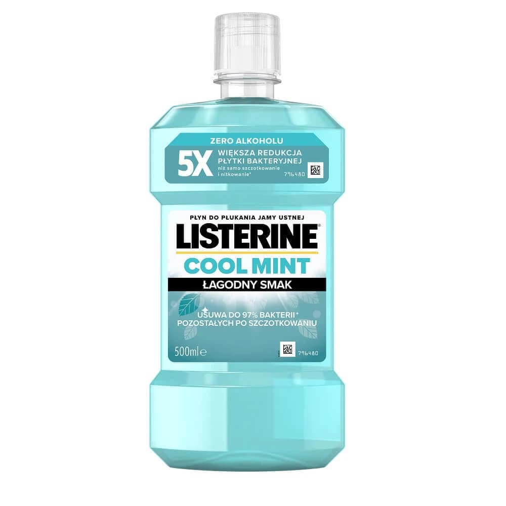 Listerine Cool Mint Mundwasser Milder Geschmack, 500 ml