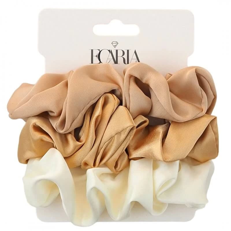 Ecarla Hair Frills Set auf Abzeichen Beige, 3 Stück