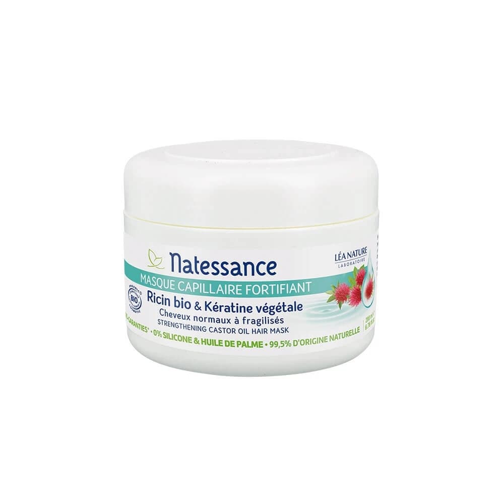 Natessance Stärkende Haarmaske - Bio-Rizinus und pflanzliches Keratin 200 ml