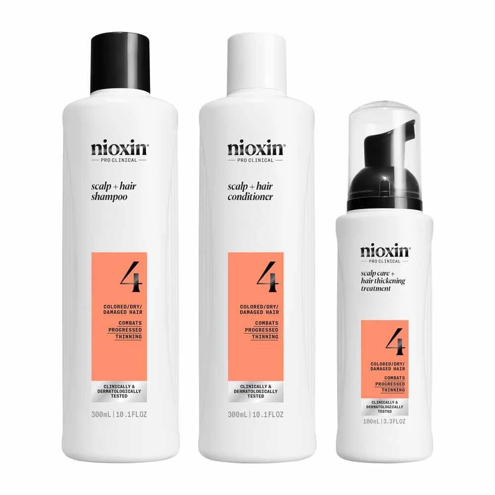 Nioxin System 4 Kit für coloriertes/trockenes/geschädigtes Haar und fortgeschrittenen Haarausfall 700ml