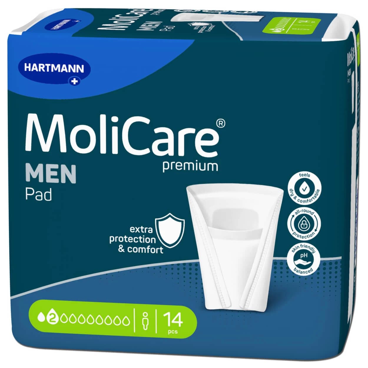 MoliCare Premium Men Pad, anatomische Saugeinlagen, 2 Tropfen, 14 Stück