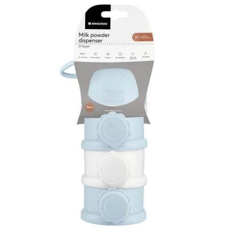 Milchpulverspender mit 3 Fächern, Blau, Kikka Boo