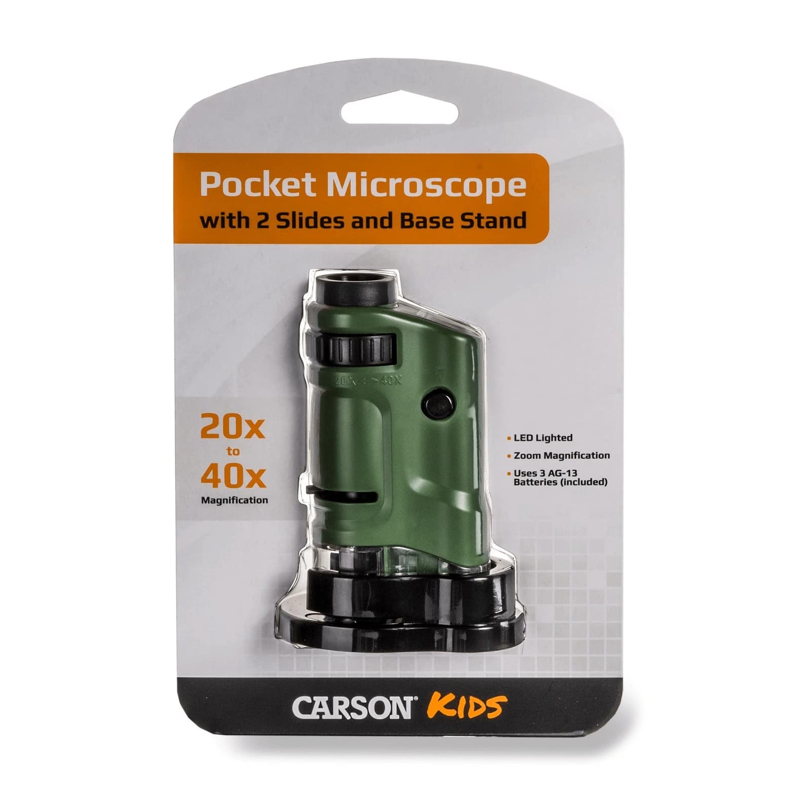 Taschenmikroskop mit LED, Vergrößerung 20x-40x Microbrite, Carson
