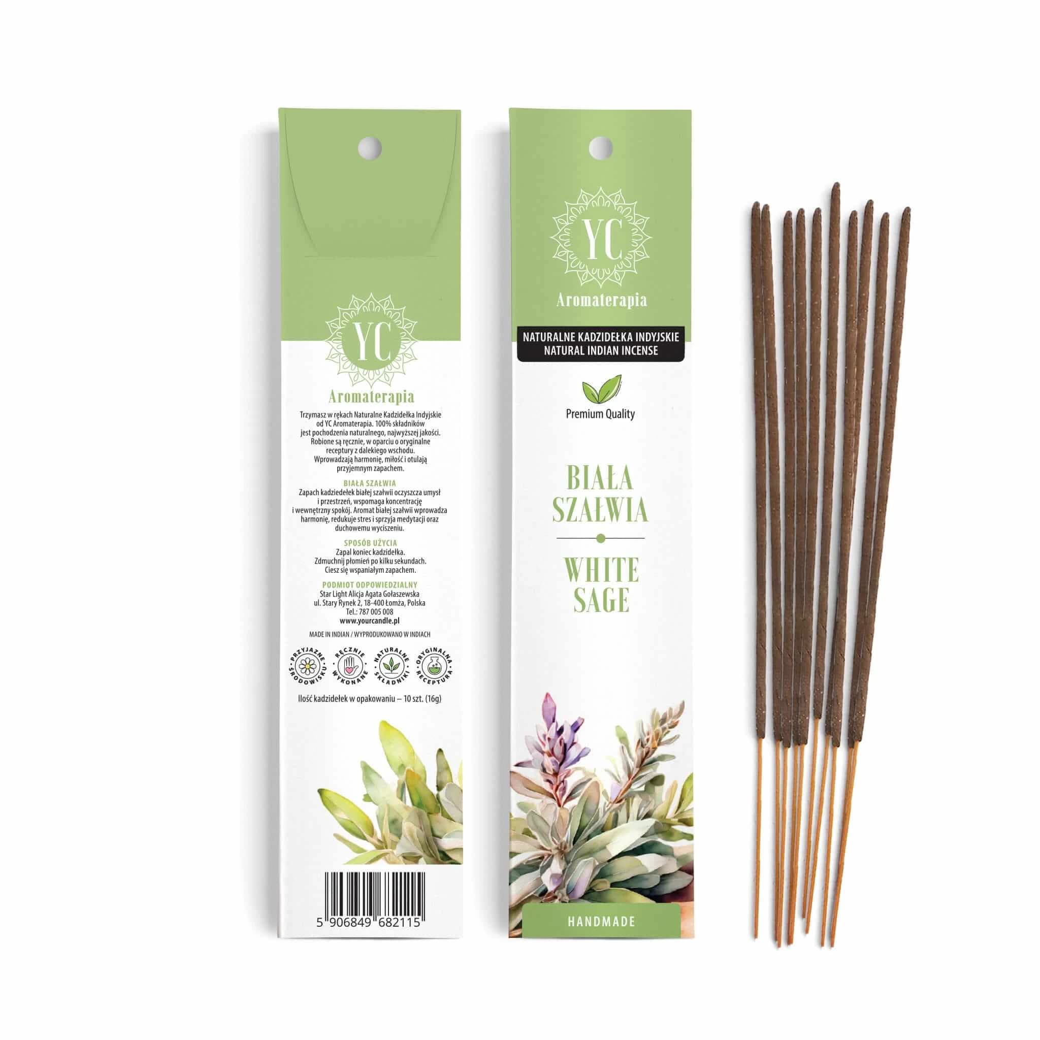 Your Candle, natürliche indische Räucherstäbchen, weißer Salbei, 10 Stück