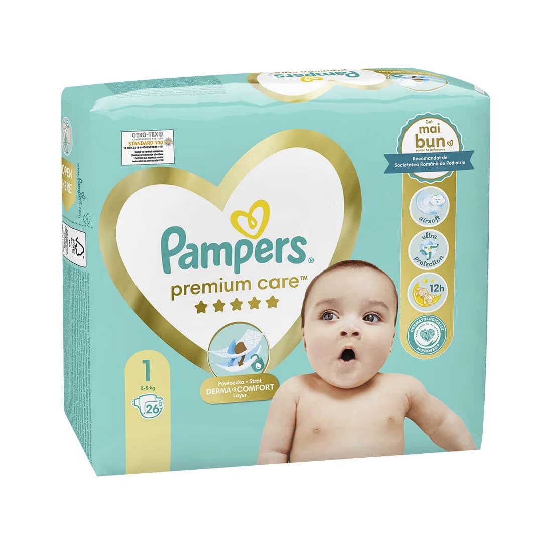 Premium Care Neugeborenenwindel Nr. 1, 2-5 kg, 26 Stück, Pampers