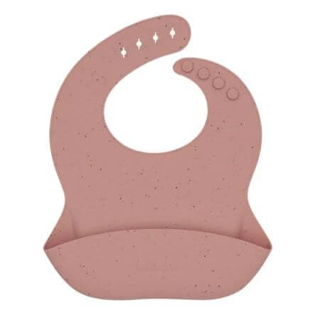 Platin, Blush, Kikka Boo Silikonlätzchen mit Auffangtasche zum Füttern