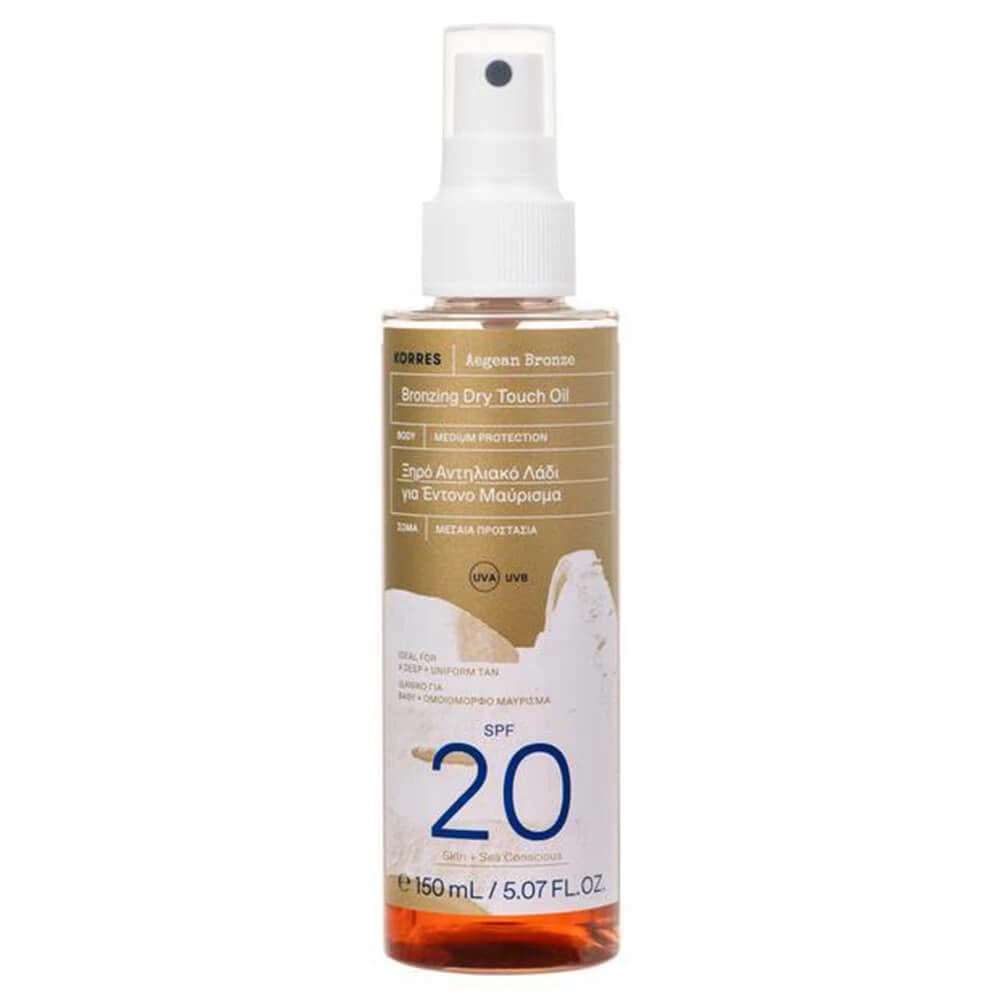 Korres Aegean Bronze Bronzing Dry Touch Oil für intensive Bräunung SPF20 150ml