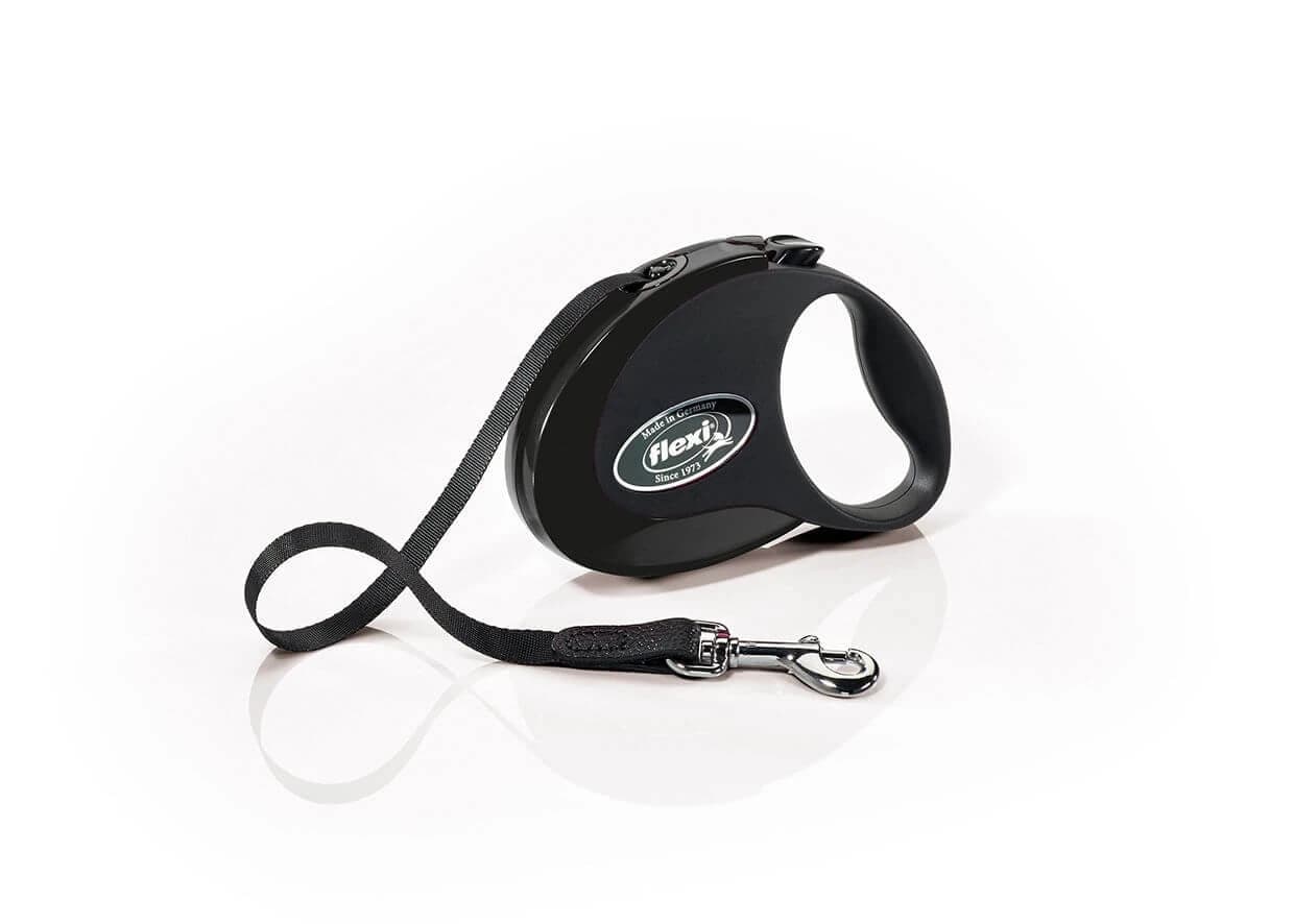 FLEXI Style, einziehbare Hundeleine, Nylon, schwarz, S(12kg, 3m)