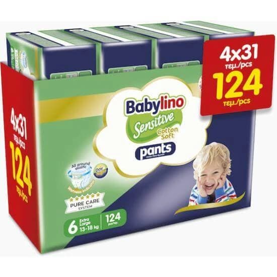 BABYLINO Hosen Baumwolle Soft Pants Pants No6 13-18kg (31x4) 124 Stück