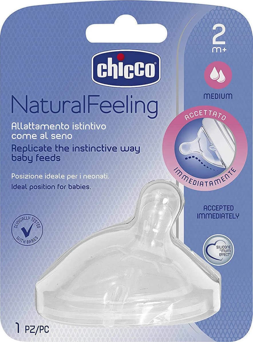 Chicco Natural Feeling Medium Flow Silikonsauger 2m+ 1 Stück 08102310