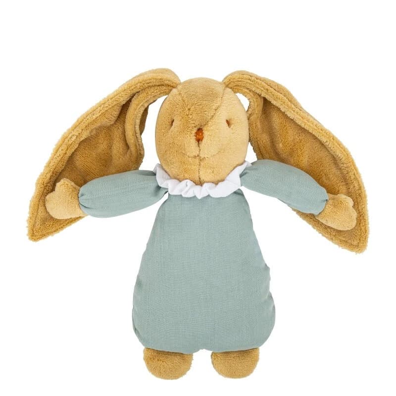 Musikalisches Häschen aus Bio-Baumwolle – 25 cm, grün – Trousselier