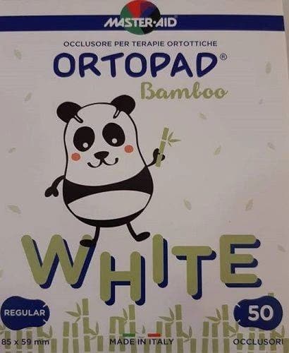 Ortopad White Regular | Selbstklebende Augenklappen für Kinder, 8,5 x 5,9 cm | 50 Stück