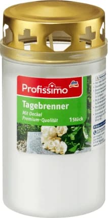 Profissimo Weiße Kerze mit Deckel, 1 Stück