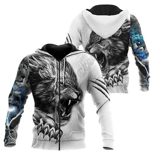 Herren Drache Grafikdrucke Wikinger Kapuzensweatshirt Kapuzenshirts Pullover Streetwear Designer Lässig Große Größen Langarm Mit Kapuze Täglich