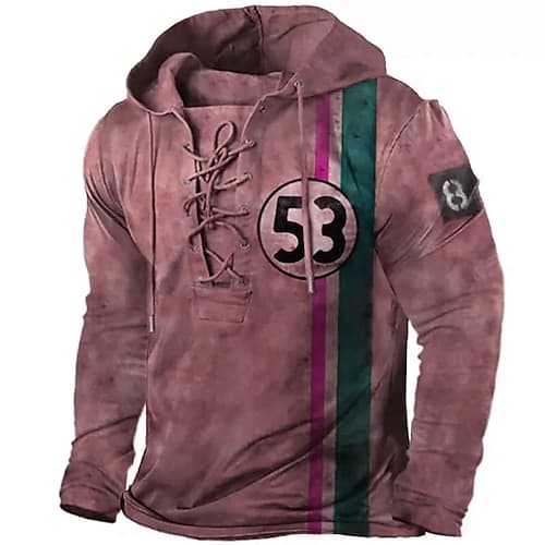 Herren Zahl Grafikdrucke Kapuzensweatshirt Kapuzenshirts Pullover Streetwear Designer Basic Lässig Große Größen Langarm Mit Kapuze Täglich Sport