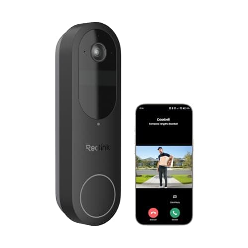 Reolink Video Doorbell, 2K Akku Türklingel mit Cam, 1:1 Kopf-bis-Fuß-Sicht | 2K Kabellose Videotürklingel,2,4/5GHz WLAN,