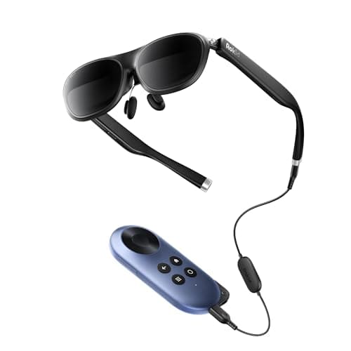 Rokid Joy 2, Max 2 AR Brille Schwarz mit Station, 215" tragbares Display, 50° FOV und 1000nits Leuchtdichte, Spielkonsolen und Computers, kompatibel