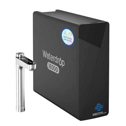 Waterdrop X16 Alkaline Mineralisierung pH+ RO System, 11-Stufige, 1600 GPD | Zertifiziert nach NSF/ANSI 58 & 372, 1600 GPD, 3:1 Verhältnis Reinwasser