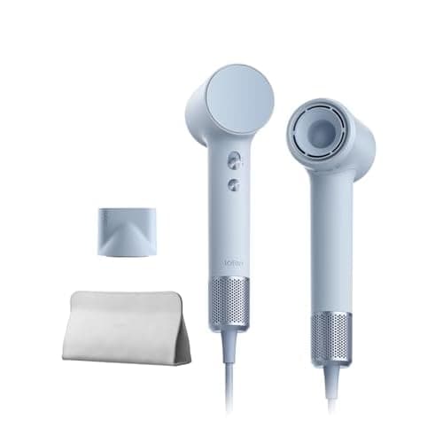 Laifen Mini Haartrockner, 299 g leicht, 110.000 U/min, Gletscherblau | 19 m/s Luftstrom, 200M Ionen, Thermo-Control, 61 dB leise, Kindermodus,