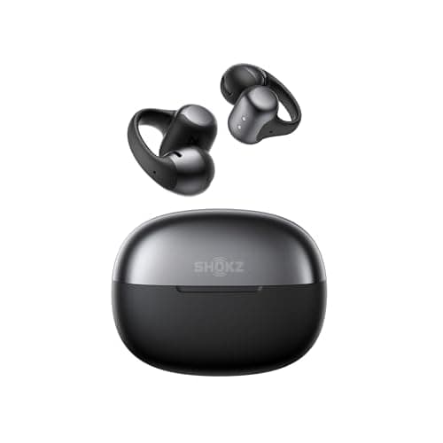 SHOKZ OpenDots ONE Open-Ear Clip-On-Kopfhörer mit Dolby Audio, Schwarz | 6, 5 g, weiches Silikon, 40 Std. Akku, IP54, 4 KI-Mikrofone, Bluetooth 5.4,