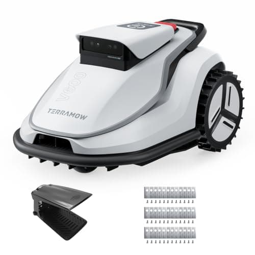 TerraMow V600 Set Mähroboter ohne Begrenzungskabel mit Garage bis 600 m² | 36 Klingen Tri-AI-Vision, Ohne RTK&Begrenzungskabel,