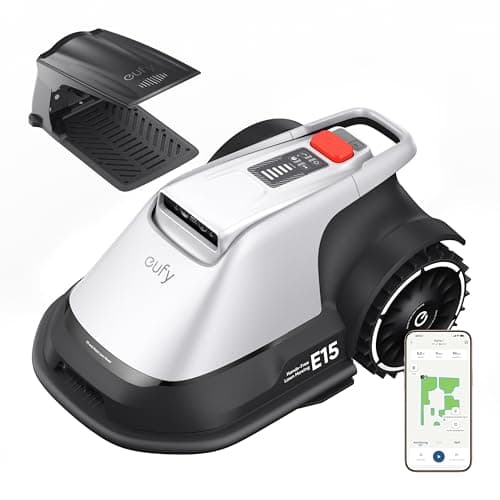 eufy E15 Mähroboter ohne Begrenzungskabel mit Garage, bis 800m² | TrueVision, keine Signalausfälle, ohne RTK, Smart-Navigation,