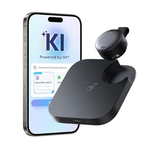soundcore Work by Anker, KI Voice Recorder, MFi-Zertifiziert 8GB | Digitales Diktiergerät mit KI-Schreibfunktion und Spracherkennung, kombinierte