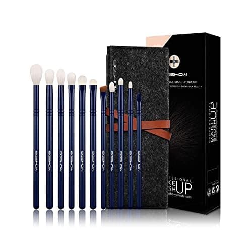 Make up Pinsel 11 teilig, essenzielle Lidschatten Pinsel Set, Lidschattenpinsel vegan inkl. Mischpinsel, Detailpinsel, Augenbrauenpinsel, Eyeliner