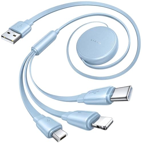 LISEN Multi Ladekabel 1.2M für iPhone 17 Pro, 3A Mehrfach Ladekabel 3 in 1 Schnellladekabel mit Micro/Type C/Lighting USB C Kabel für iPhone