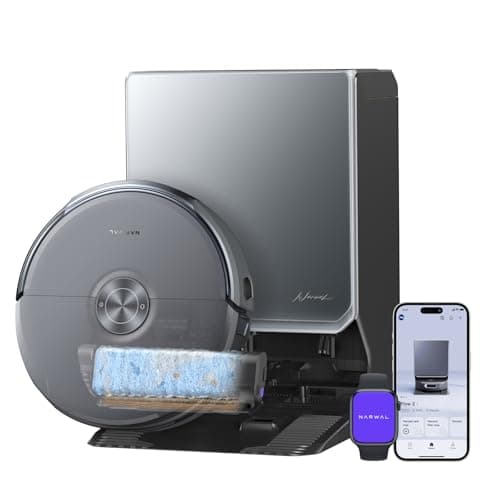 NARWAL Flow 2 Saug- und Wischroboter mit All-in-One-Station, FlowWash-Wischsystem mit 60 °C Heißwasser, 31.000 Pa Saugkraft,