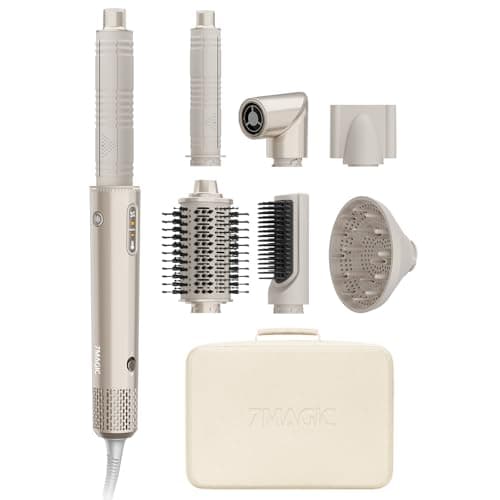 7-in-1 Haarstyler, Ionen Föhn mit Diffusor, Auto-Lockenstab, mit Reisebox