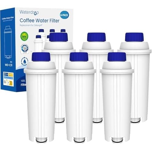 Waterdrop Kaffeefilter, Ersatz für De'Longhi® Wasserfilter DLSC002, 6 Pack | Kompatibel mit De'Longhi® Magnifica® S, Eletta® Explorer, Dinamica®