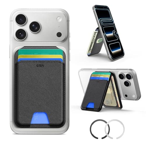 ESR für MagSafe Wallet mit Verstellbarem Ständer, 5 Kartenhalter | RFID-Schutz, MagSafe Sticker Inklusive,Magnetic Wallet für iPhone