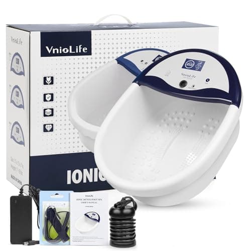 Ionen Fußbad, Ionen Fussbad Detox, Tragbar Detox Fußbad mit Timer, Ionisches Fussbad Zum Entgiften, Fußspa Reiniger mit Wassersack (Mit Becken)